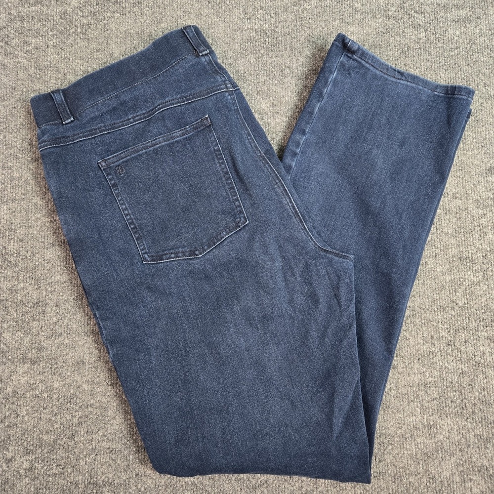 Betabrand Womens XL Petite Straight Jeans Dark Wash Stretch Denim 36x29 Pull On